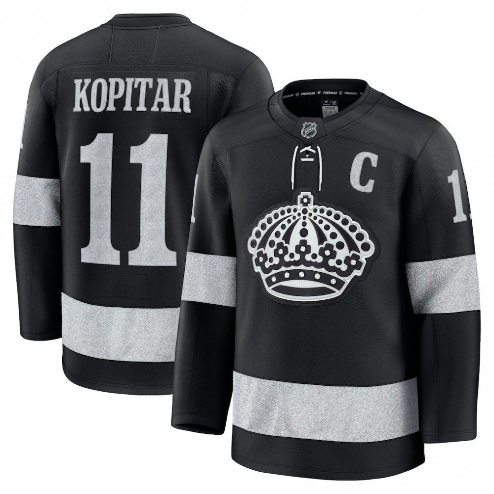 Anze Kopitar Los Angeles Kings Alternate Premium Jersey - Black-Pro Kit Vault | Brand New 26/27 Sports Jerseys